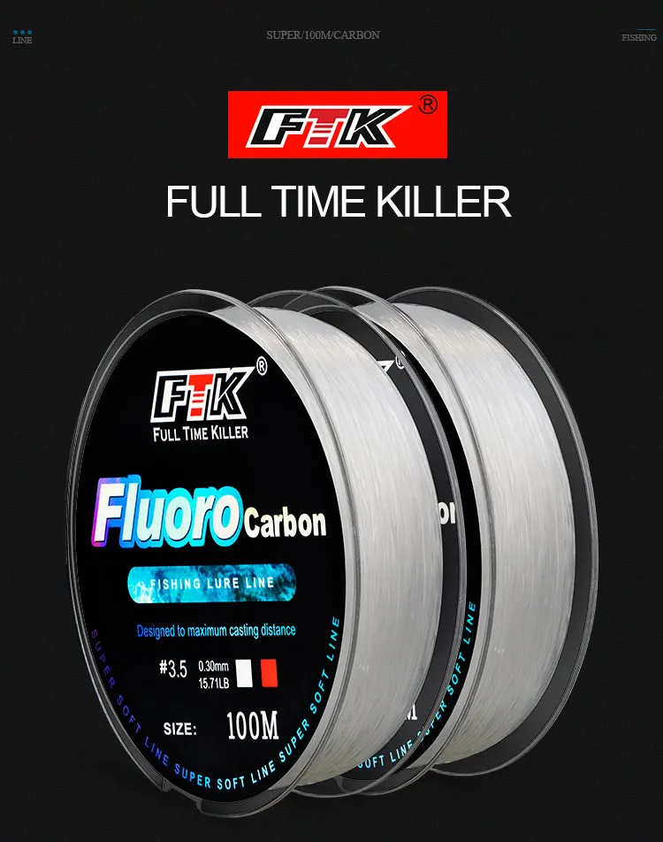 Detalle del sedal de fluorocarbono en carrete