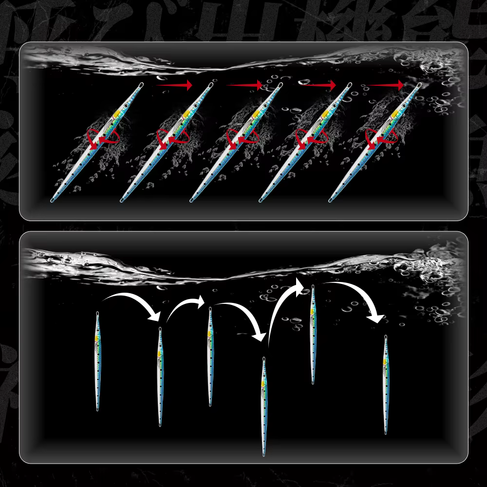 Slow Jig Hundido UV Hunthouse – Señuelo Metálico Largo con Sonajero - imagen 4
