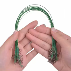 Línea de acero para lucio con líder de alambre y giratorio 15, 20 y 25 cm
