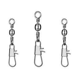 Conector giratorio de acero inoxidable para señuelos con broche