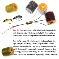 WIFREO Hilo de Dubbing Moteado – Caddis y larva para atar moscas artificiales