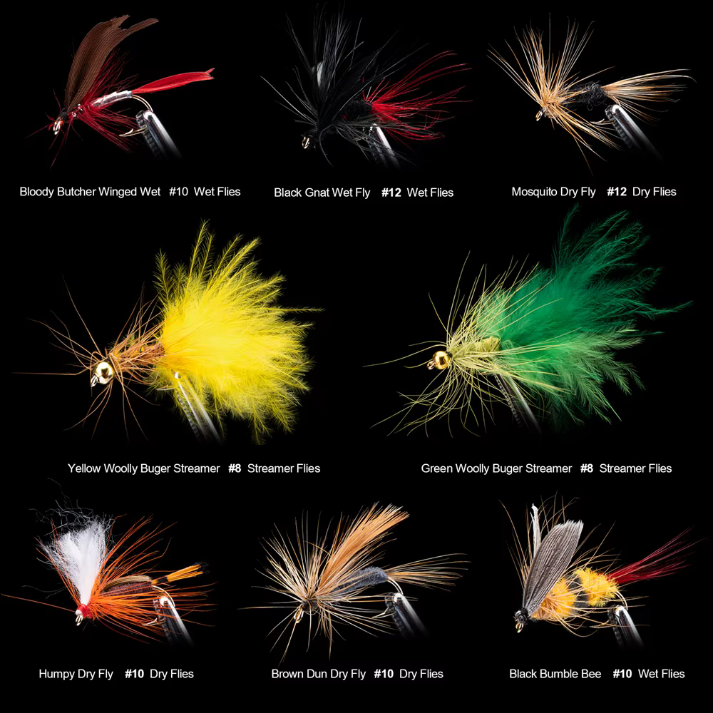 Goture Moscas de pesca - Trucha y salmón, seco ninfa streamer - imagen 2