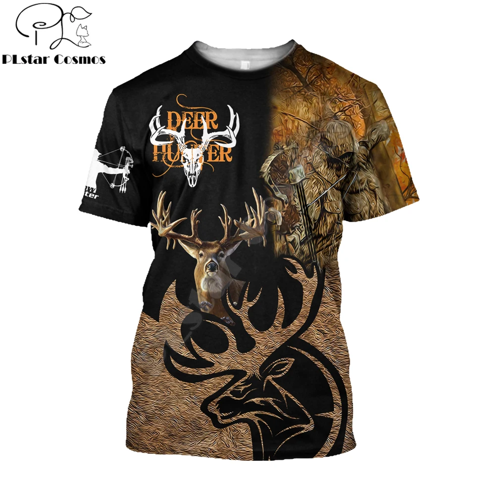 Camiseta camuflaje 3D arco ciervo Harajuku manga corta - imagen 5
