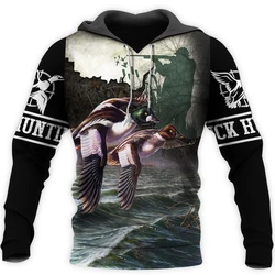 KJ768 Sudadera capucha estampado 3D pato – Ropa hombre