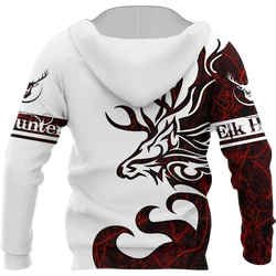 Sudadera ElK Hunting con capucha y cremallera – Estampado 3D unisex