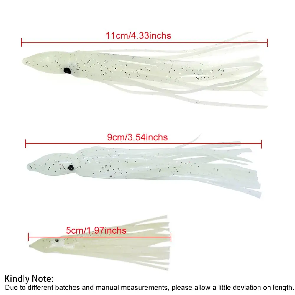 Jig de vinilo luminoso calamar y pulpo para pesca - imagen 4