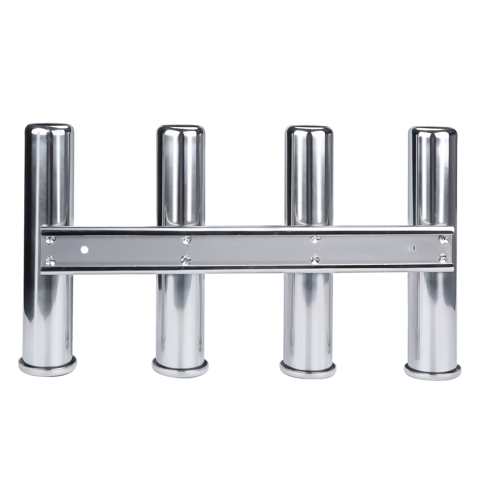 Soporte cañas de pesca vertical inox triple para barco y yate de pared