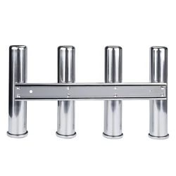 Soporte cañas de pesca vertical inox triple para barco y yate de pared