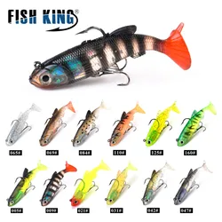FISH KING Crankbait – Ojos 3D, anzuelo triple y cola en T