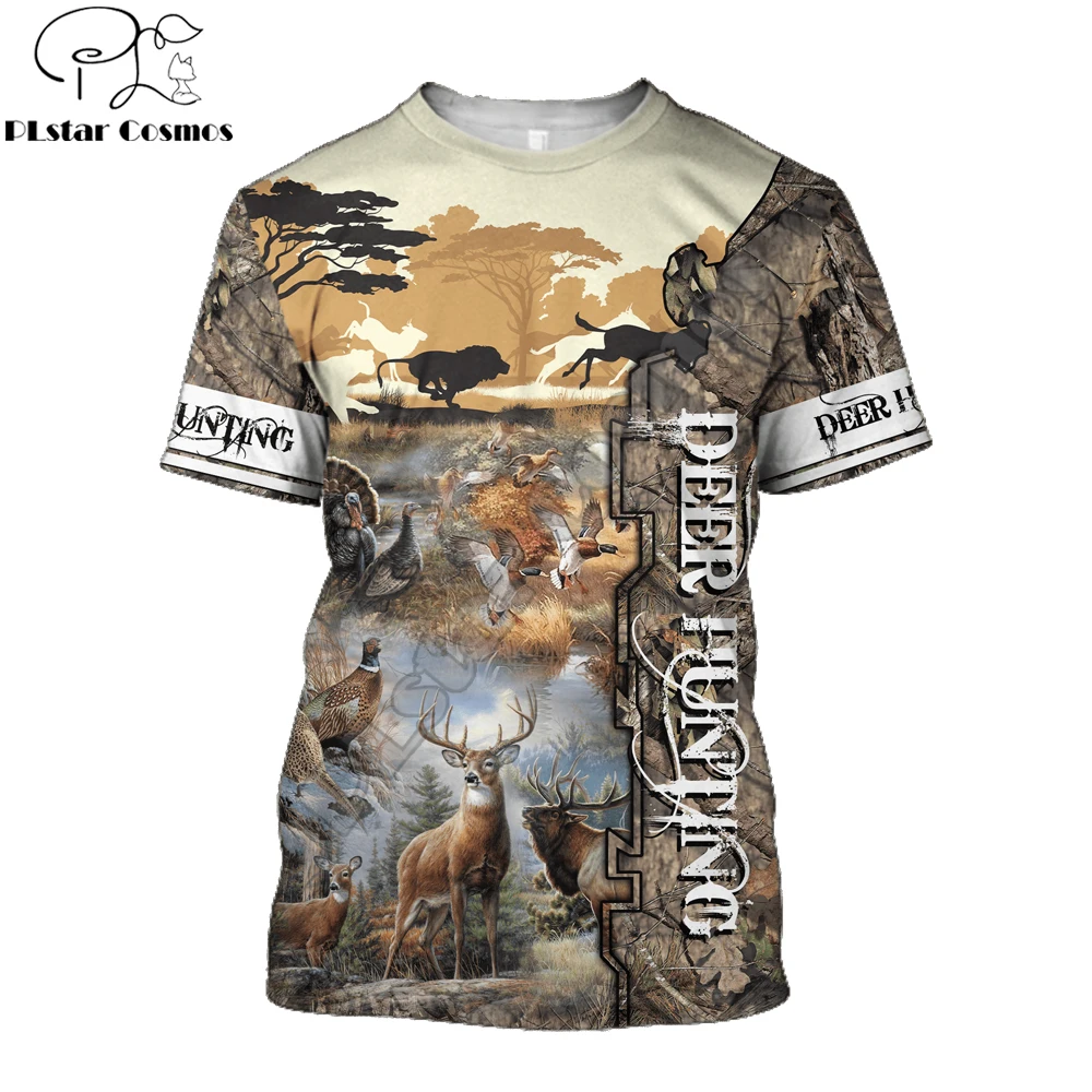 Camiseta TX0158 Hipster manga corta – Estampado 3D caza de ciervos - imagen 5