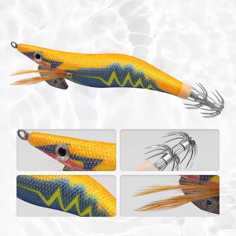 Señuelo de calamares ESFISHING – Camarón artificial de madera - imagen 4
