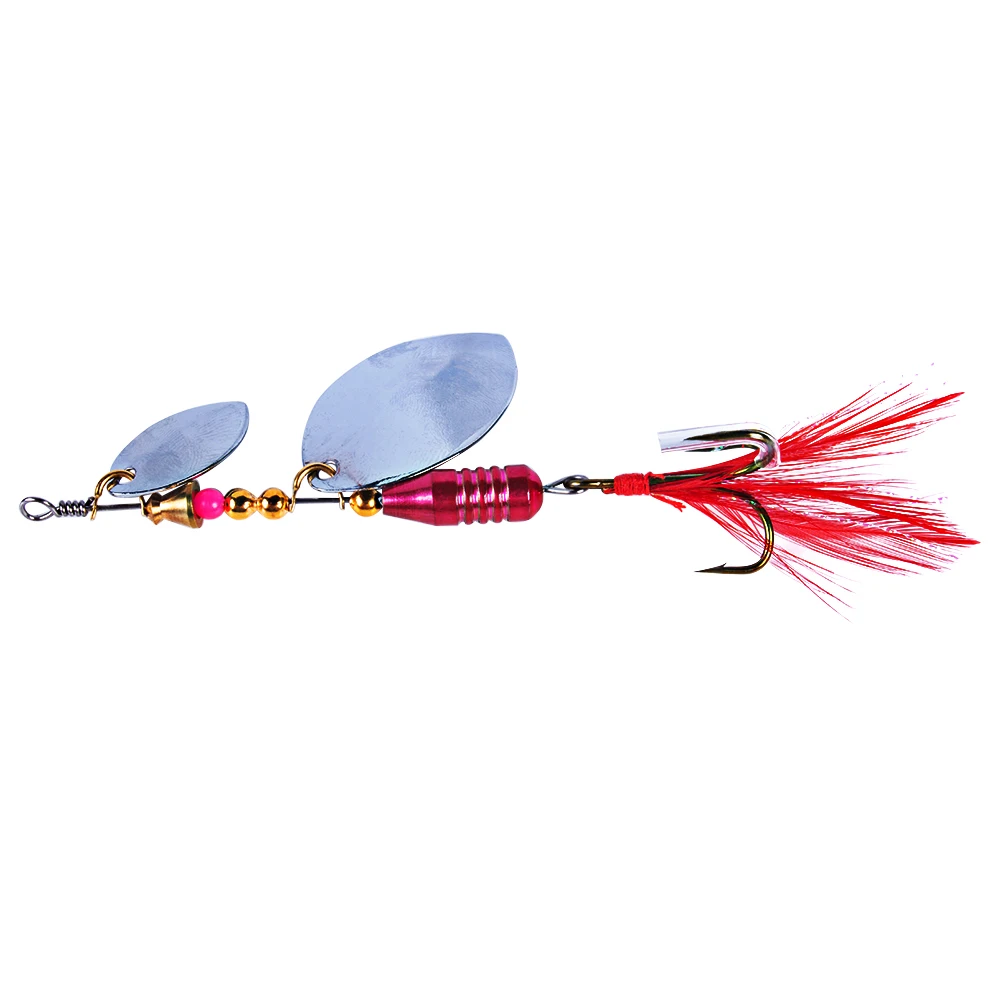 Set de 5 señuelos tipo cuchara para pesca deportiva