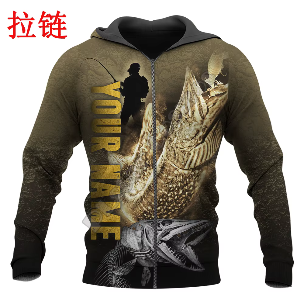 Monster Pike Fishing Sudadera Pesca Lucio con Capucha y Estampado 3D - imagen 4