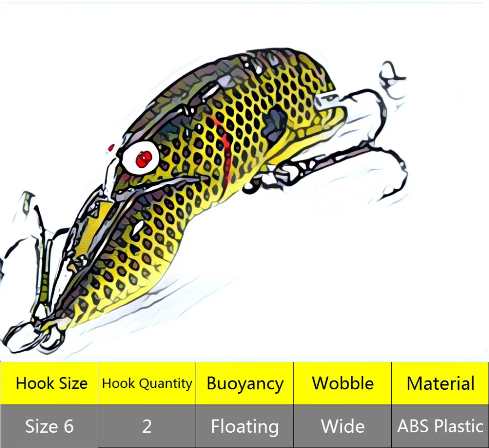 wLure Crankbait de aguas profundas señuelo de cangrejo con anzuelos - imagen 5