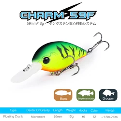 Crankbait flotante TSURINOYA 59F para pesca de bass – lance largo