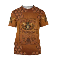 Bee Keeper Camiseta de pesca manga corta estampado 3D miel cruda