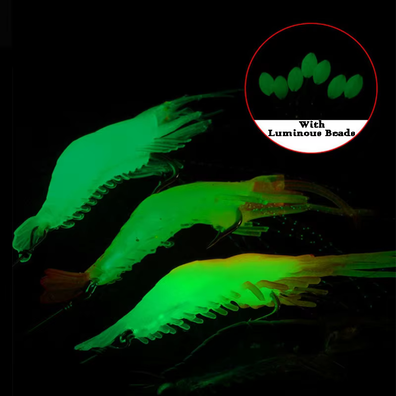 Señuelo Sabiki Glow 8 cm: camarón luminoso para pesca en agua dulce - imagen 4