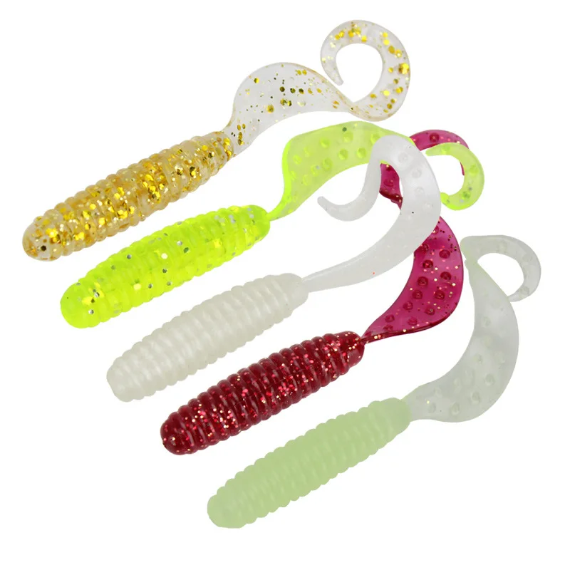 Señuelo blando larva con cola de hoz PVC – gusano artificial - imagen 2