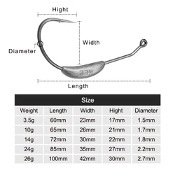 ESFISHING Jig Head Compensado – Acero carbono para Lúcio