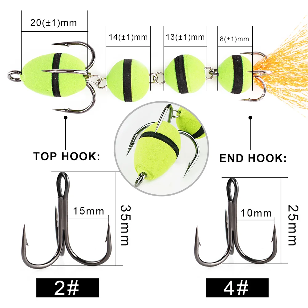 FTK Swimbait mandula para lucio con espuma y anzuelo triple - imagen 2