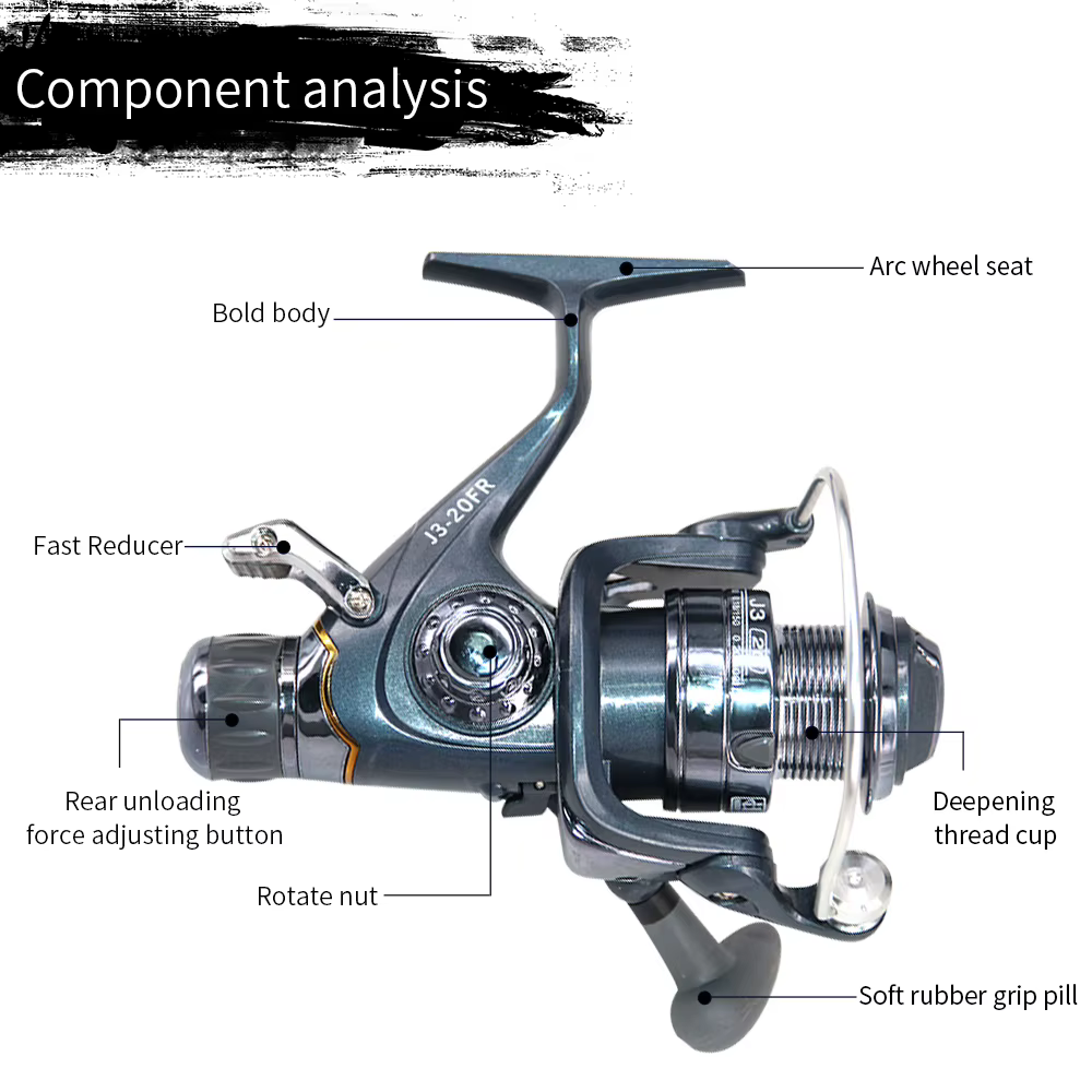 Carrete de pesca doble freno 5.5:1 con arrastre 8KG para mar - imagen 5