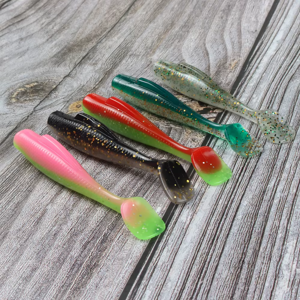 JOHNCOO Swimbait TPR cola de paleta – Señuelo blando para lubina - imagen 4