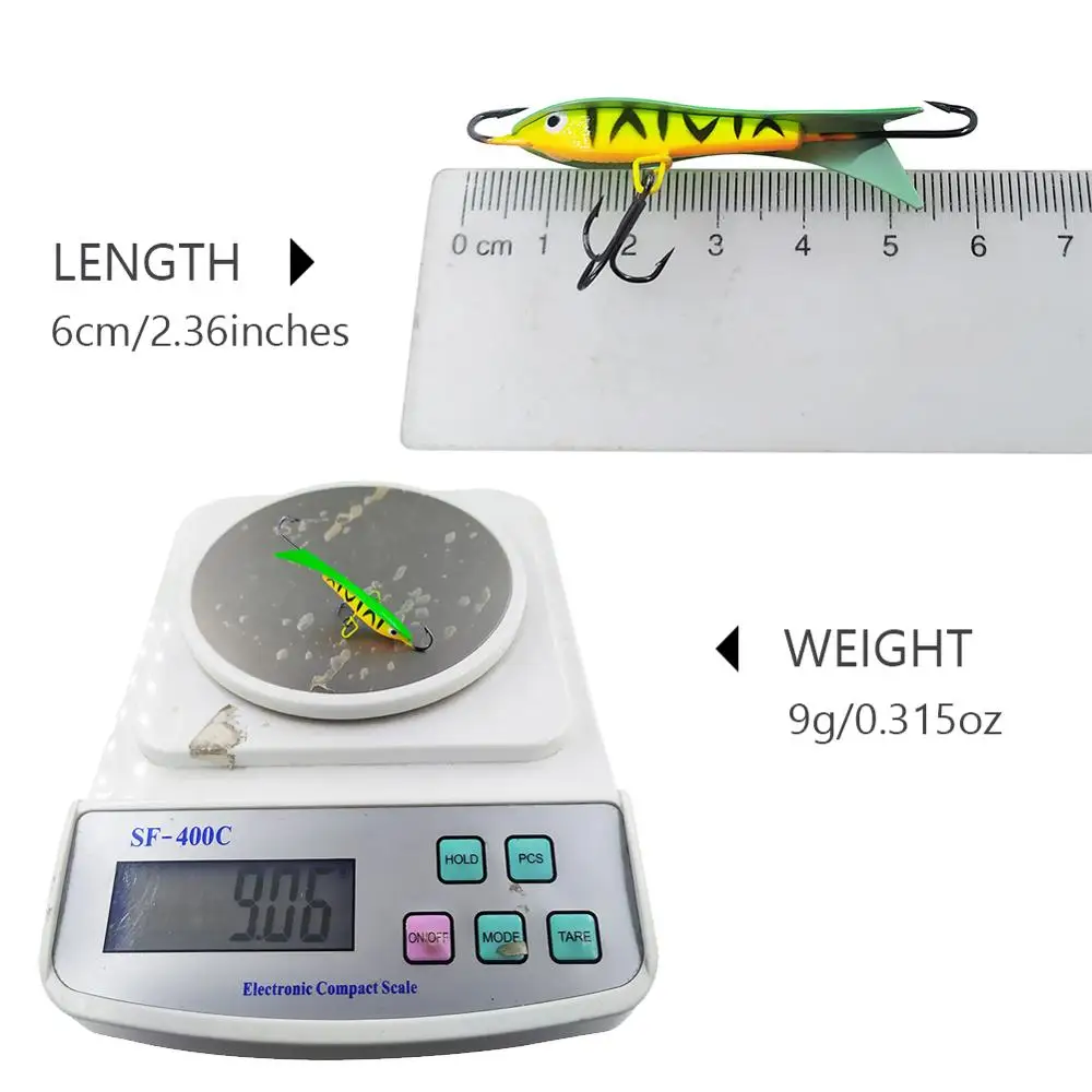 Señuelo equilibrador para pesca en hielo de metal con plantilla - imagen 2
