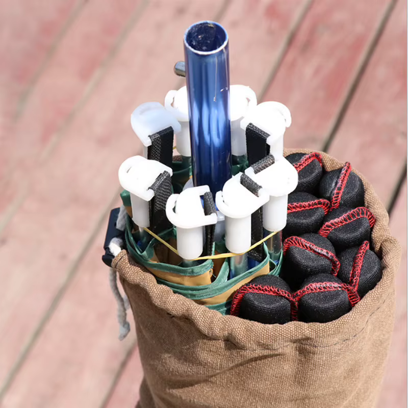 Funda acolchada para cañas de pesca – Bolsa organizadora de lienzo X508G - imagen 3