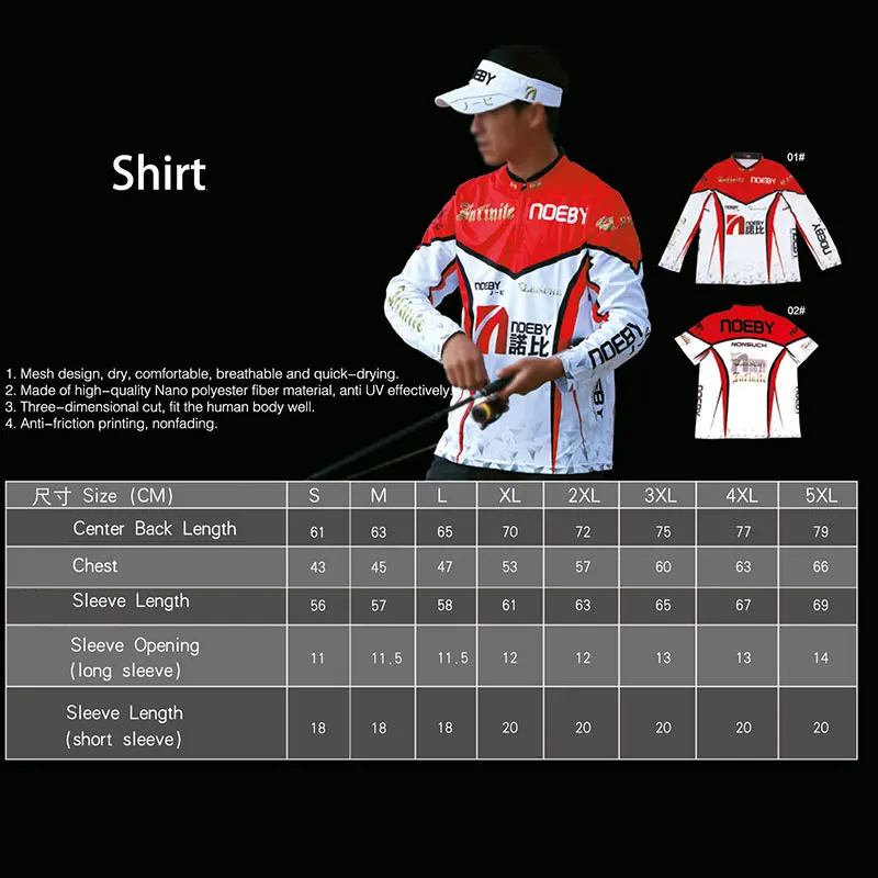 Noeby Camisa de pesca manga larga – secado rápido anti-fricción - imagen 2