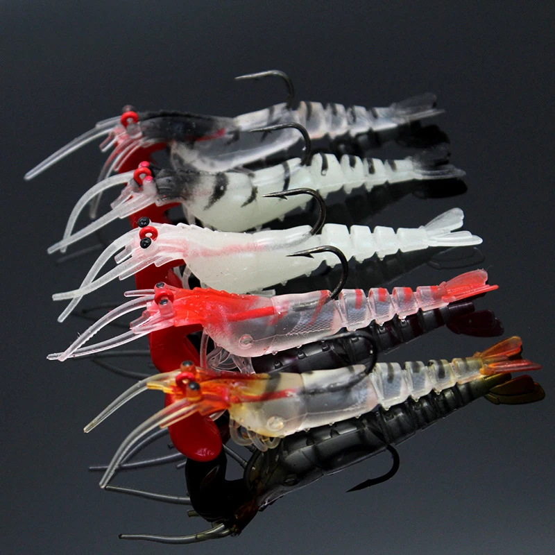 Señuelo vinilo camarón luminoso para trucha con olor a pescado - imagen 4