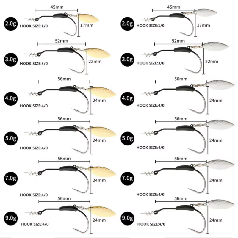 Anzuelo Swimbait hoja willow weighted 2-9g - imagen 2