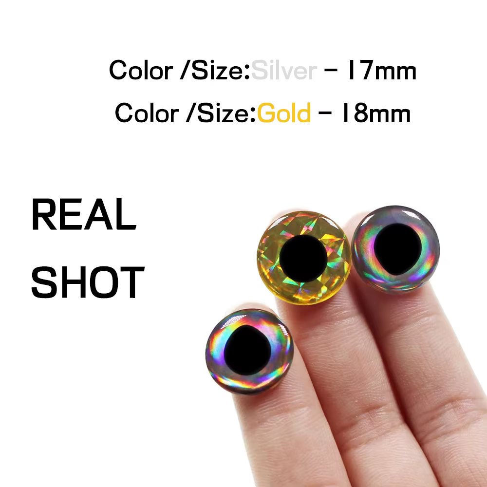 Ojos 3D para señuelos pesca Plata 3mm a 20mm - imagen 3