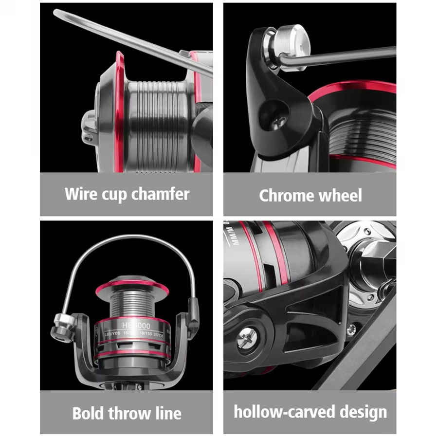 HB HC Carrete Spinning Metal – Arrastre 8KG para agua salada - imagen 2