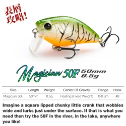 TSURINOYA Magician 50F Crankbait – Señuelo flotante para lubina