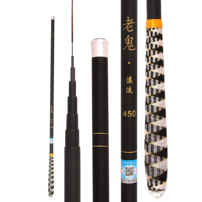 Set Cañas de Viaje ultraligeras de carbono con mango trenzado 4,50-7,20m