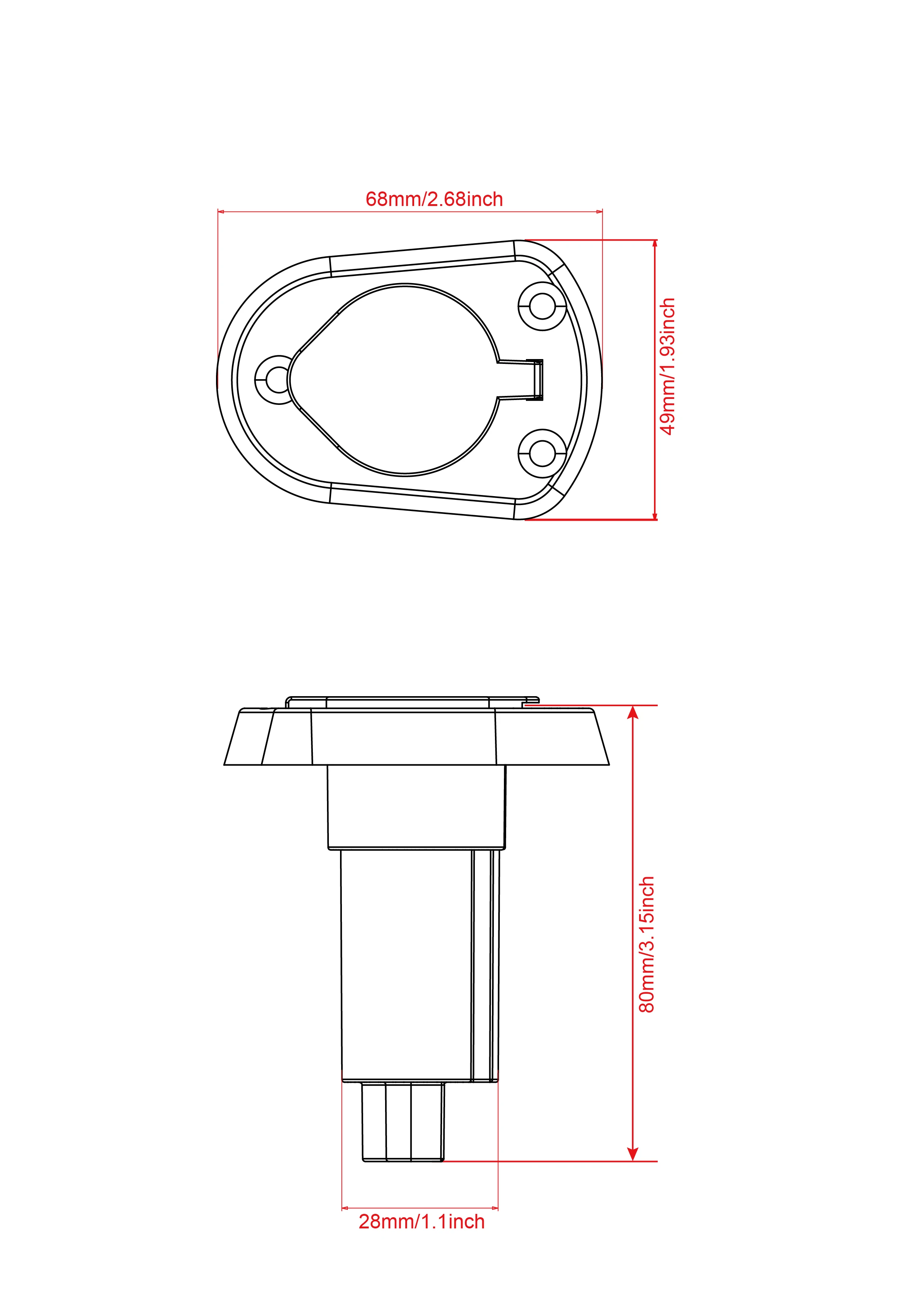 Base enchufable ANHEART Marine para instalación en popa