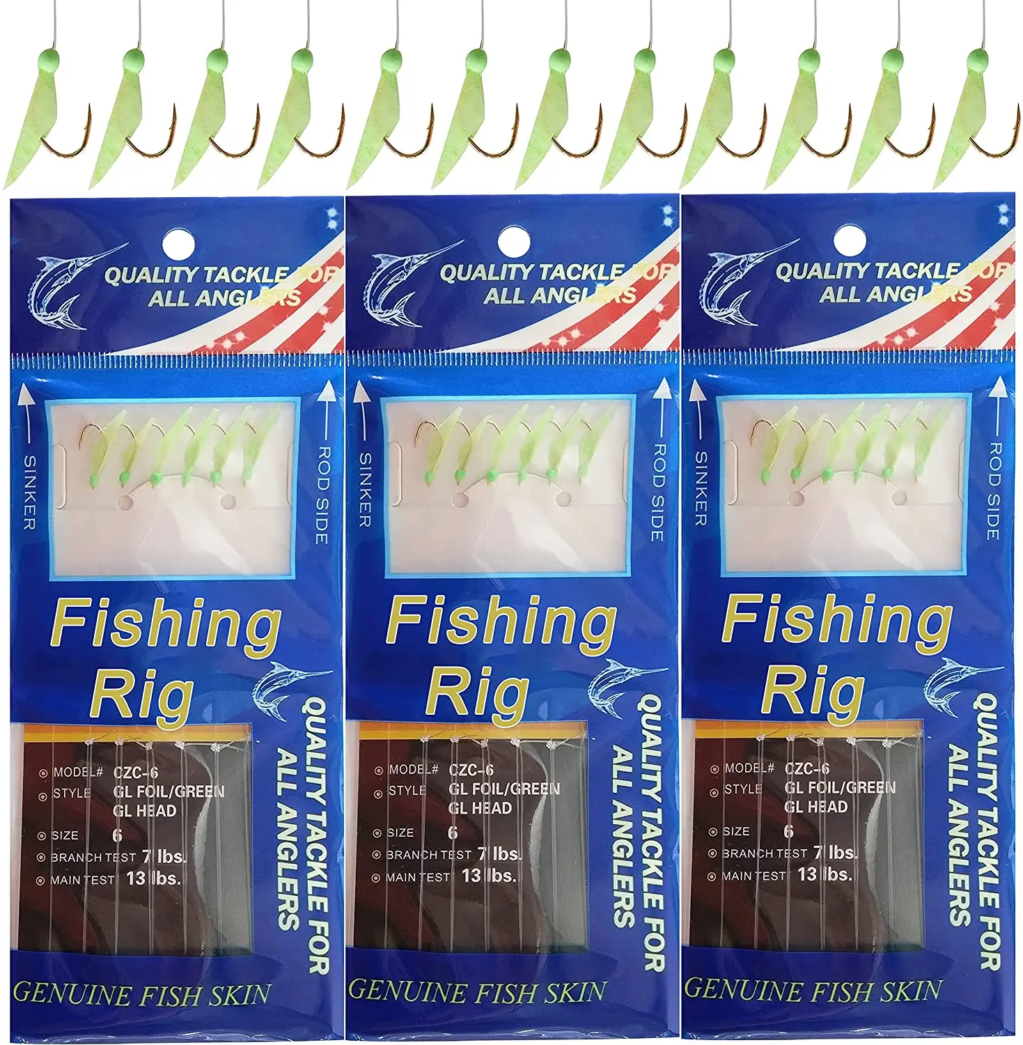 Aparejos luminosos con piel real