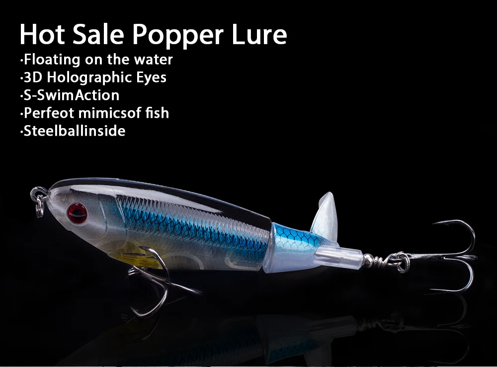 Cola suave giratoria del cebo Hanlin Whopper Plopper