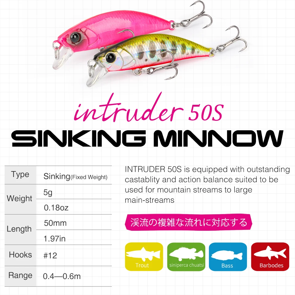 Tsurinoya 50S Minnow – 50mm 5g - imagen 3