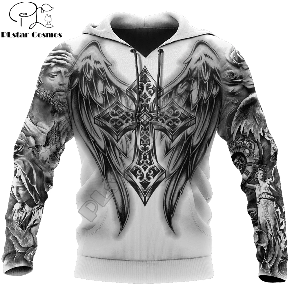 Sudadera Jesús tatuaje 3D – Unisex con capucha casual - imagen 2