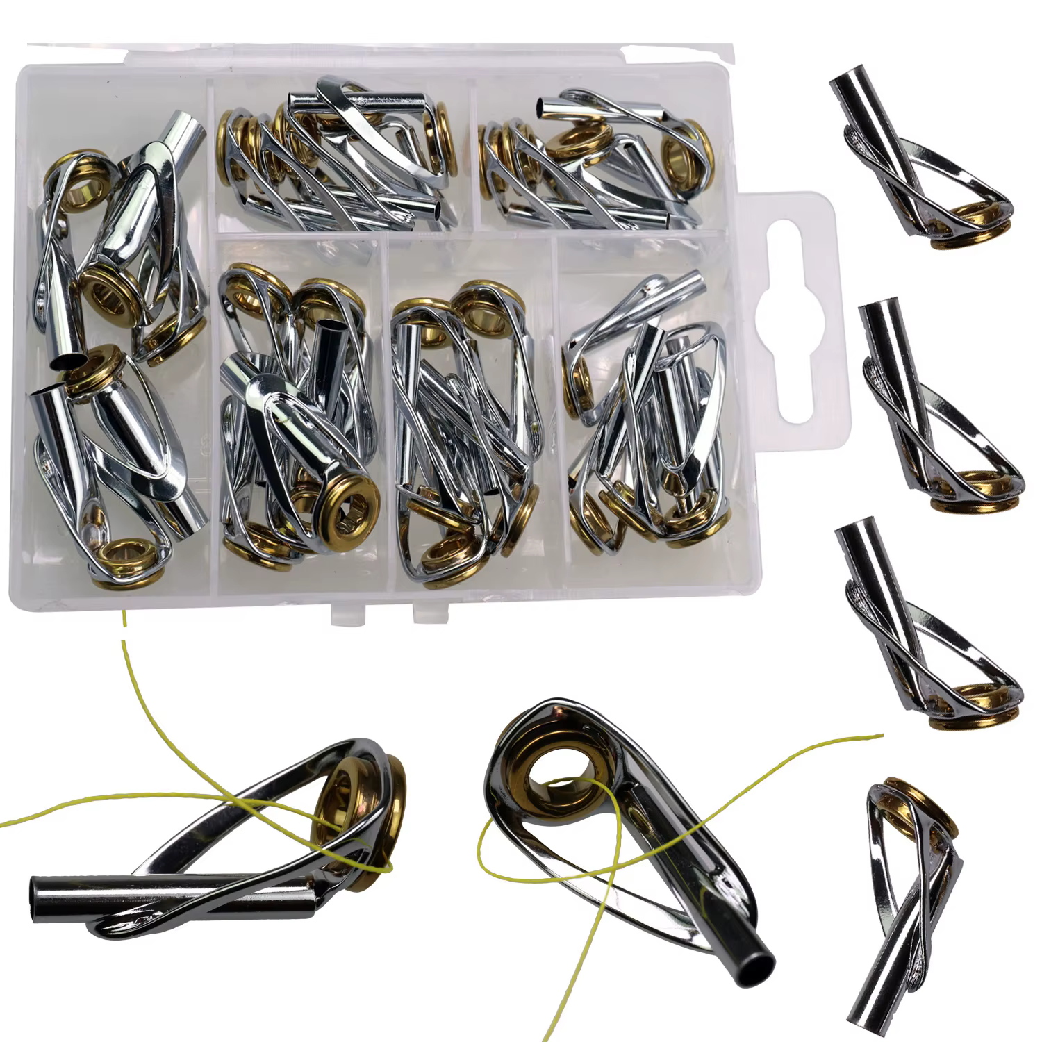 Puntas de caña spinning – Kit reparación cerámico dorado 3-5,5 mm