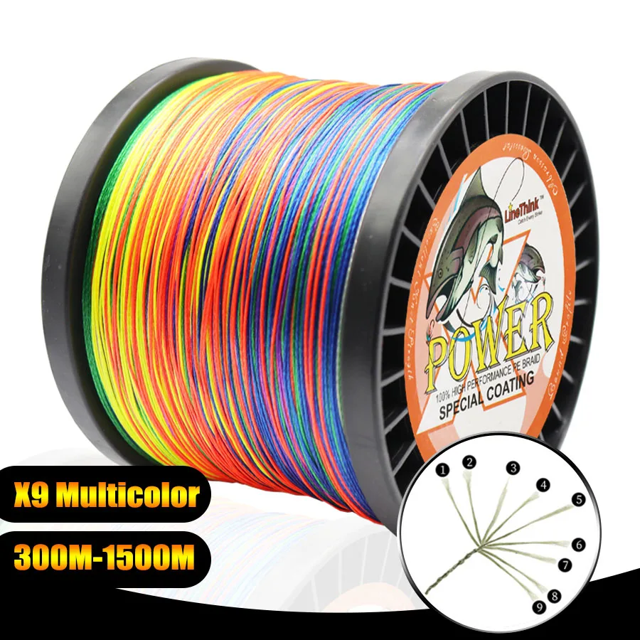 Hilo trenzado Multicolor 9 hebras – Mar y lago