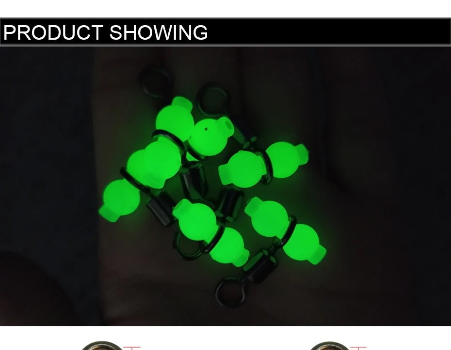 Conectores giratorios luminosos para pesca en el mar