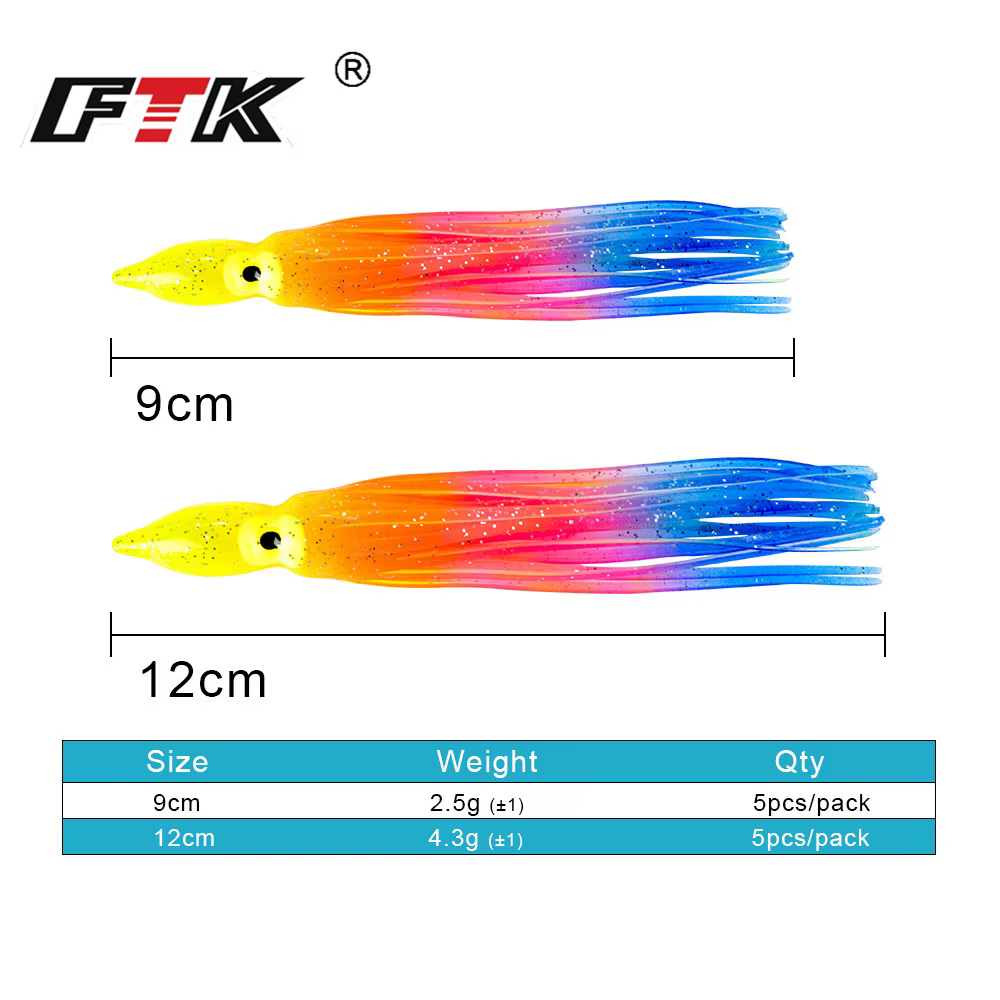 FTK Jigs Luminosos Calamar-Pulpo 9-12cm para Mar - imagen 3