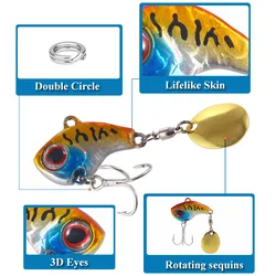 Whopper Señuelo giratorio con vibración metal 9-22g