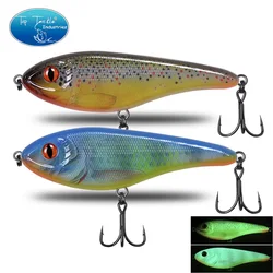 Wobbler CF Musky Pike hundimiento lento con anzuelos