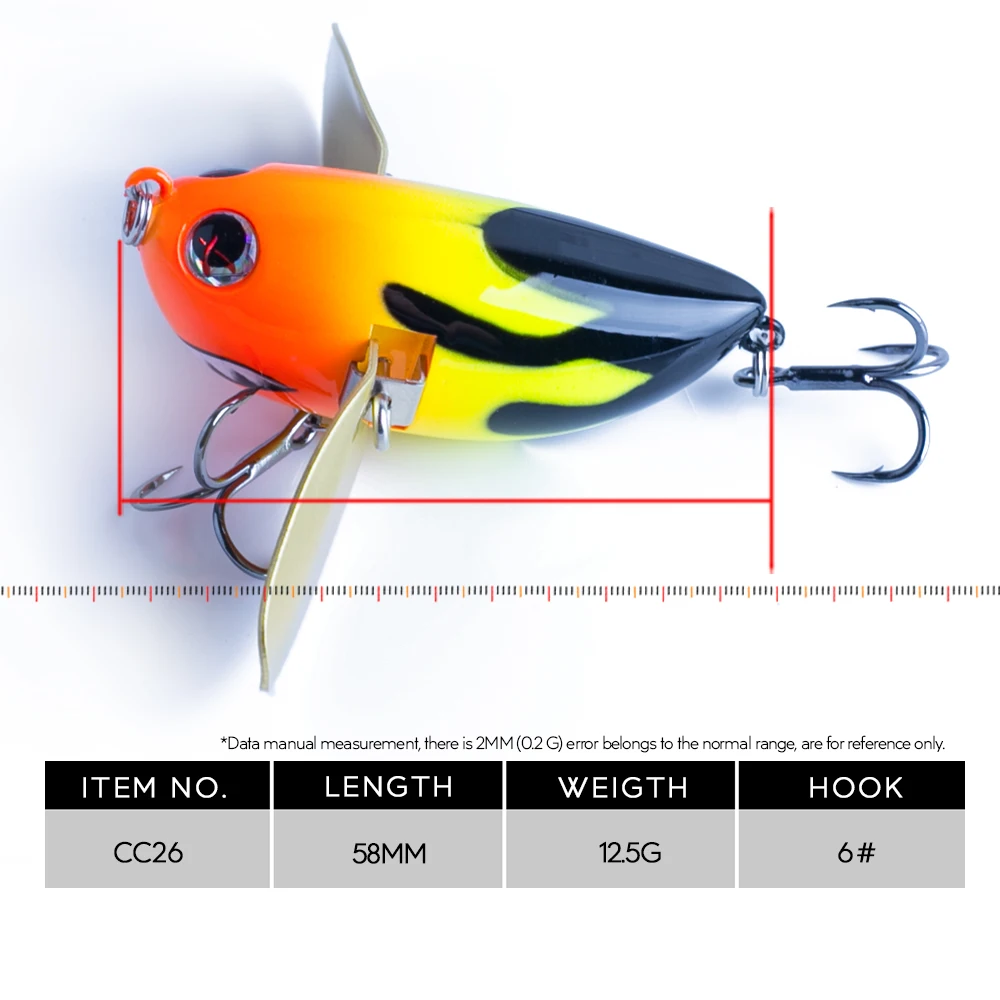 Popper flotante estilo cigarra – Señuelo topwater metal - imagen 2