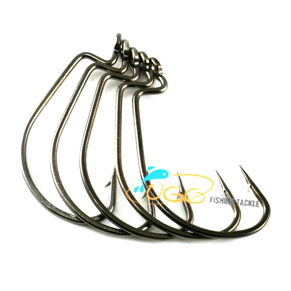 Anzuelo Offset alto carbono para vinilos de lubina - imagen 3