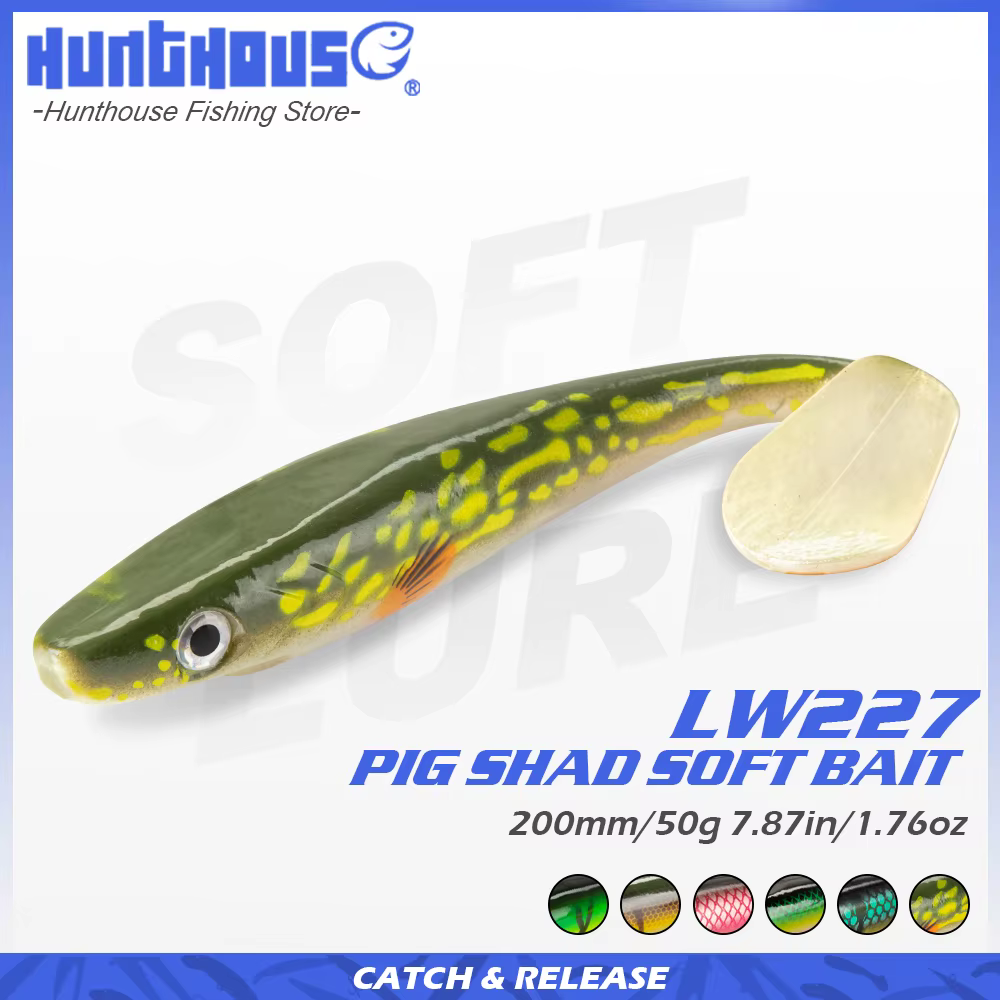 Hunthouse Paddle Tail Shad - Cebo suave para lucio con acción realista - imagen 3