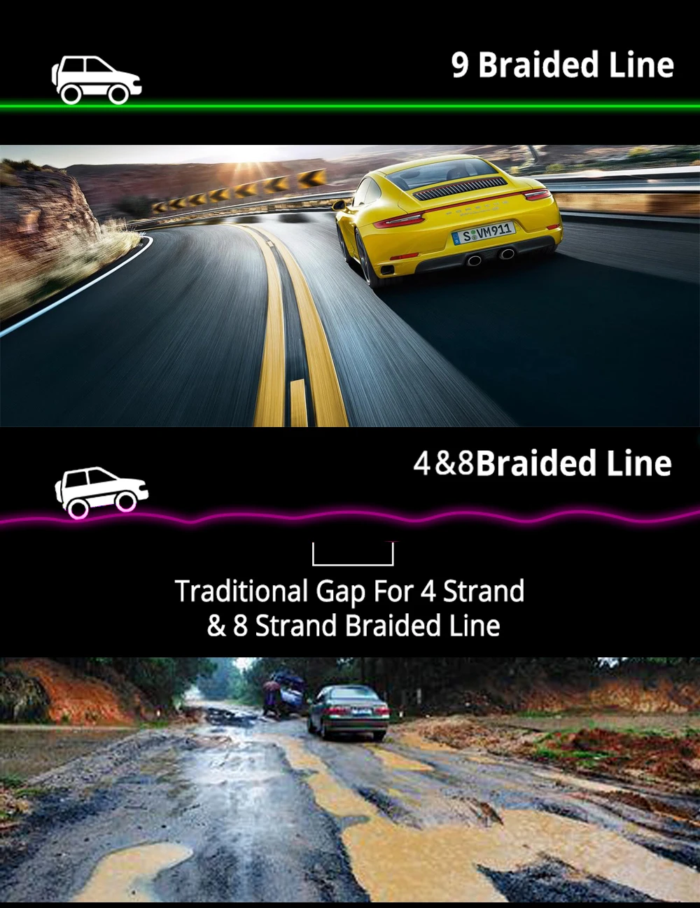 Pescador enrollando la línea en caña de spinning en muelle al amanecer